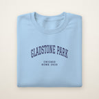 Gladstone Park Chicago Home 2026 Embroidered Crewneck — Navy Thread on Light Blue