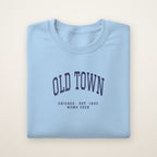 Old Town Chicago Home 2026 Embroidered Crewneck — Navy Thread on Light Blue