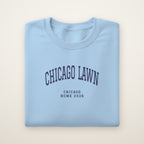 Chicago Lawn Chicago Home 2026 Embroidered Crewneck — Navy Thread on Light Blue