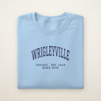 Wrigleyville Chicago Home 2026 Embroidered Crewneck — Navy Thread on Light Blue
