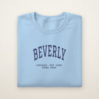 Beverly Chicago Home 2026 Embroidered Crewneck — Navy Thread on Light Blue