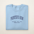 Printer's Row Chicago Home 2026 Embroidered Crewneck — Navy Thread on Light Blue