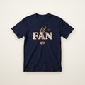 Lil Fan Toddler Tee in Navy, flat lay on ivory