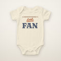 Little Fan Bodysuit in Natural, flat lay on ivory
