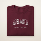 Hegewisch Chicago Embroidered Crewneck — White Thread on Maroon