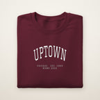Uptown Chicago Home 2026 Embroidered Crewneck — White Thread on Maroon