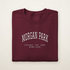 Morgan Park Chicago Home 2026 Embroidered Crewneck — White Thread on Maroon