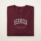 Hermosa Chicago Home 2026 Embroidered Crewneck — White Thread on Maroon