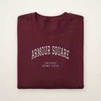 Armour Square Chicago Home 2026 Embroidered Crewneck — White Thread on Maroon