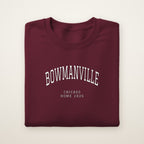 Bowmanville Chicago Home 2026 Embroidered Crewneck — White Thread on Maroon