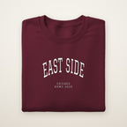 East Side Chicago Home 2026 Embroidered Crewneck — White Thread on Maroon