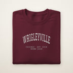 Wrigleyville Chicago Home 2026 Embroidered Crewneck — White Thread on Maroon