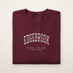 Edgebrook Chicago Home 2026 Embroidered Crewneck — White Thread on Maroon