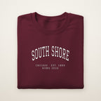 South Shore Chicago Home 2026 Embroidered Crewneck — White Thread on Maroon