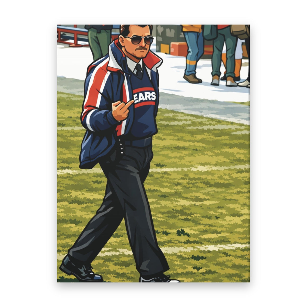 Mike Ditka Canvas Wall Art | Iron Mike on the Sideline straight-on view