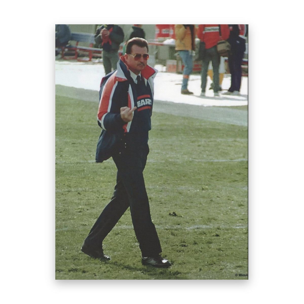 Mike Ditka Middle Finger Photo Canvas | Iron Mike Portrait straight-on view