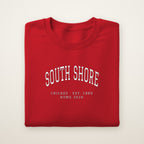South Shore Chicago Home 2026 Embroidered Crewneck — White Thread on Red