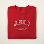 Wrigleyville Chicago Home 2026 Embroidered Crewneck — White Thread on Red