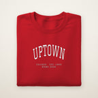 Uptown Chicago Home 2026 Embroidered Crewneck — White Thread on Red