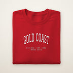 Gold Coast Chicago Home 2026 Embroidered Crewneck — White Thread on Red
