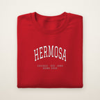 Hermosa Chicago Home 2026 Embroidered Crewneck — White Thread on Red