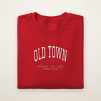 Old Town Chicago Home 2026 Embroidered Crewneck — White Thread on Red