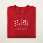 Beverly Chicago Home 2026 Embroidered Crewneck — White Thread on Red