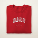 Wildwood Chicago Home 2026 Embroidered Crewneck — White Thread on Red