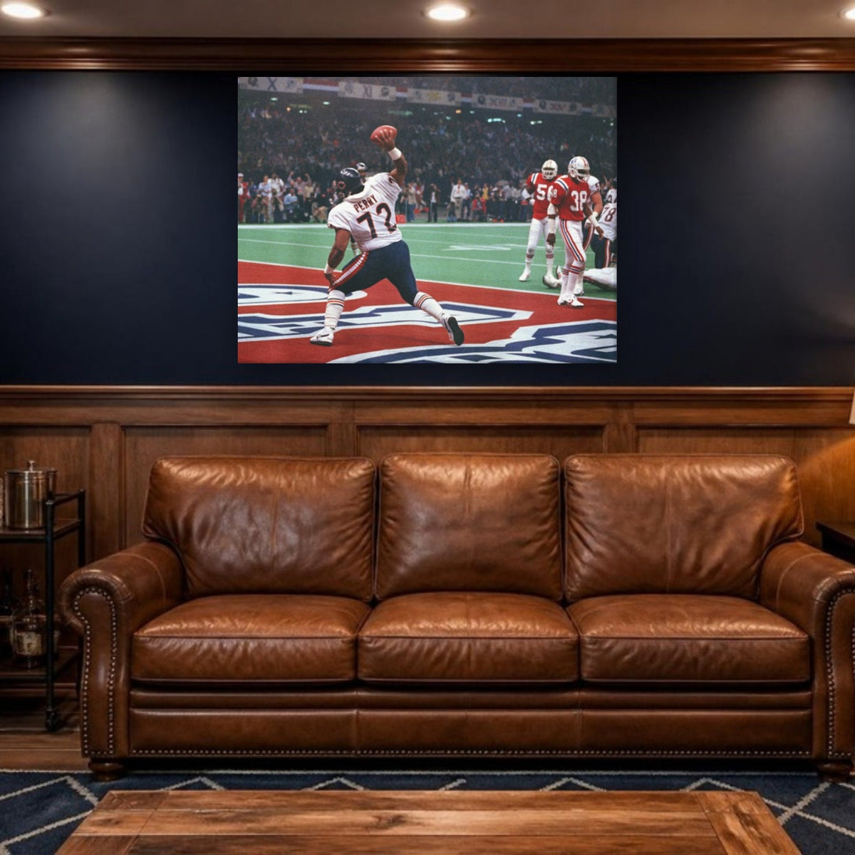 Refrigerator Perry Canvas Wall Art | Chicago Bears in a man cave