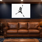 Retro Caleb Williams Canvas Wall Art | Minimal Black & White in a man cave