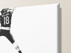 Retro Caleb Williams Canvas Wall Art | Minimal Black & White — close-up of the gallery-wrapped corner and 1.25-inch edge