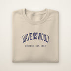 Ravenswood Chicago Embroidered Crewneck — Navy Thread on Sand