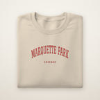 Marquette Park Chicago Embroidered Crewneck — Red Thread on Sand