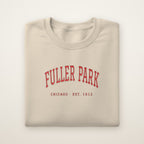 Fuller Park Chicago Embroidered Crewneck — Red Thread on Sand