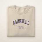 Bowmanville Chicago Home 2026 Embroidered Crewneck — Navy Thread on Sand