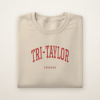 Tri-Taylor Chicago Embroidered Crewneck — Red Thread on Sand