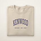 Kenwood Chicago Embroidered Crewneck — Navy Thread on Sand