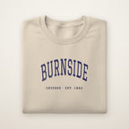 Burnside Chicago Embroidered Crewneck — Navy Thread on Sand