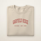 Garfield Ridge Chicago Embroidered Crewneck — Red Thread on Sand