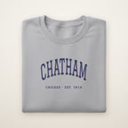 Chatham Chicago Embroidered Crewneck — Navy Thread on Sport Grey