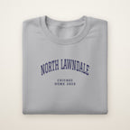 North Lawndale Chicago Home 2026 Embroidered Crewneck — Navy Thread on Sport Grey