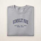 Humboldt Park Chicago Home 2026 Embroidered Crewneck — Navy Thread on Sport Grey
