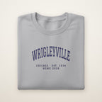 Wrigleyville Chicago Home 2026 Embroidered Crewneck — Navy Thread on Sport Grey