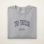 Tri-Taylor Chicago Home 2026 Embroidered Crewneck — Navy Thread on Sport Grey