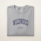 Wildwood Chicago Embroidered Crewneck — Navy Thread on Sport Grey