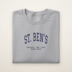 St. Ben's Chicago Home 2026 Embroidered Crewneck — Navy Thread on Sport Grey