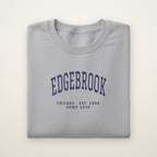Edgebrook Chicago Home 2026 Embroidered Crewneck — Navy Thread on Sport Grey