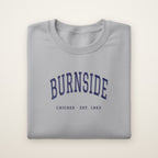 Burnside Chicago Embroidered Crewneck — Navy Thread on Sport Grey