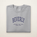Beverly Chicago Home 2026 Embroidered Crewneck — Navy Thread on Sport Grey