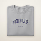 Noble Square Chicago Embroidered Crewneck — Navy Thread on Sport Grey